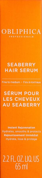 Obliphica Seaberry Leave in Hair Serum for Fine & Medium Hair - Vitamins and Omegas for Frizz Free & Nourished Hair - Hair Serum for Dry Hair and Growth - 2.2 Fl Oz