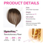 REECHO Clip in Hair Volumizer, 2PCS 6 inch Short Thick Clip in Hairpieces Adding Extra Volume Hair Extensions for Women (Chocolate Brown with Highlights)