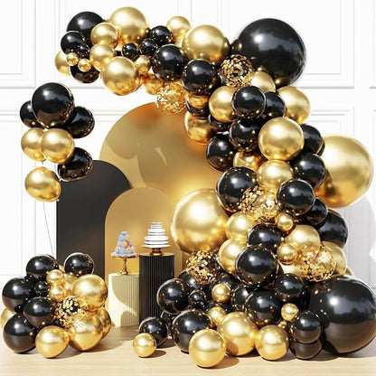 Black and Gold Balloons Arch Kit, by FHEKFNG