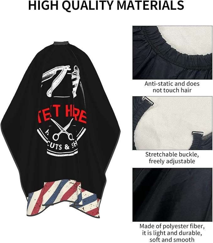 Custom Barber Cape for Men Personalized Professional Hair Cutting Cape with Text for Home Salon Barbershop