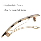 Ivory Tortoise Hair Barrette for Thin Hair, Classic Rectangle French Barrette for Women, Lightweight and Comfortable, Strong Hold, Ivory Tokyo | France Luxe