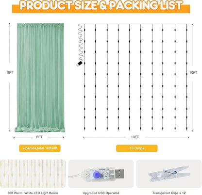 Green Tulle Backdrop Curtains - Image 2