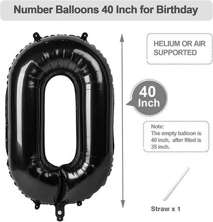 Numbers 27 Balloon 40Inch Black Balloons - Image 5