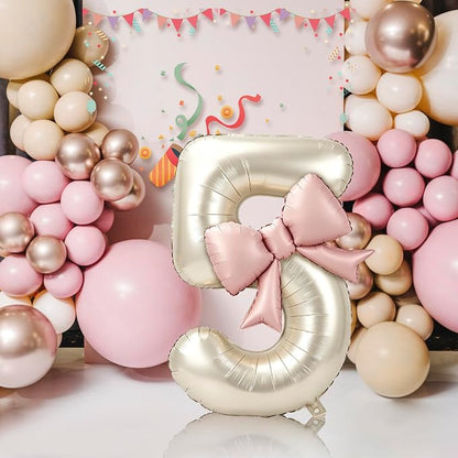 40 Inch Cream Number 5 Balloon - Image 5