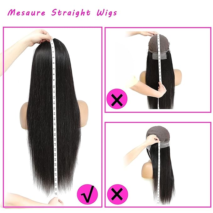 13x6 Lace Front Wigs Human Hair Pre Plucked 180 Density 24 Inch Straight Lace Front Wigs HD Lace Frontal Wigs for Women Natural Black with Baby Hair Glueless Wigs