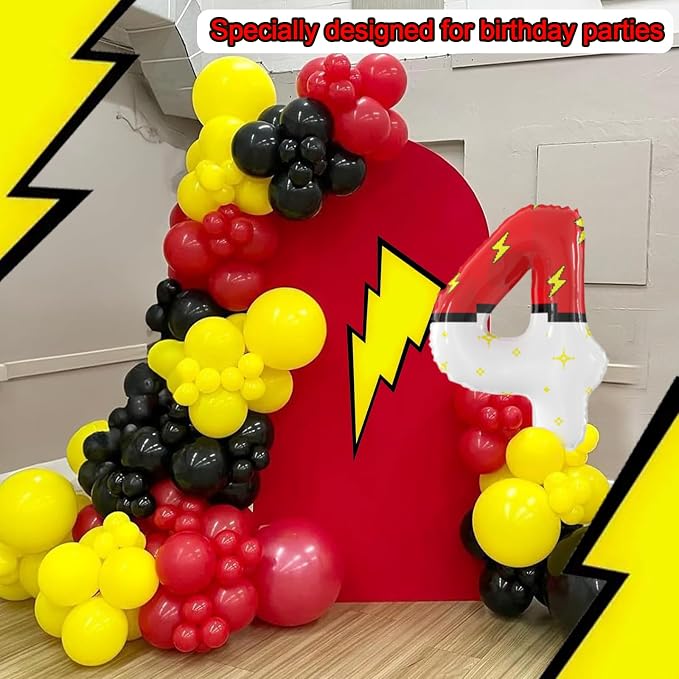 40 Inch Giant Red and White Cartoon Theme Number Foil Balloons - Image 4