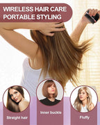 Mini Hair Straightener, Rechargeable Cordless Portable Hair Straighteners, 3-Speed Temperature Travel Hair Straightener for Women Home &Travel (Black)