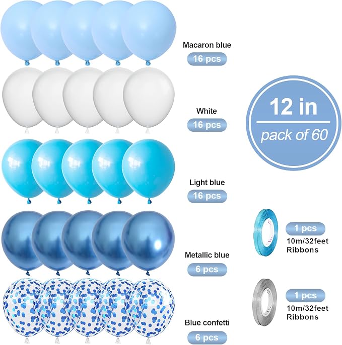 Blue & White Balloons Set - Image 2