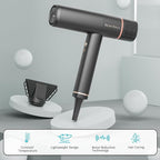 Hair Dryer, High-Speed Ionic Low Noise Blow Dryer, Powerful 1600 Watt Motor for Fast Drying and Straight & Wavy Hair, Lightweight, Professional Hairdryer with Diffuser & Nozzle for Home Salon Travel