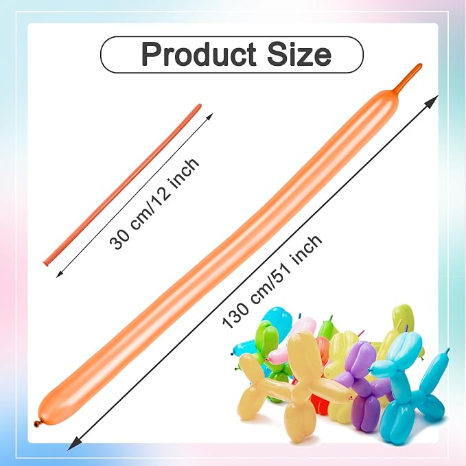 Party Balloons - Peach 260 Long Balloons - Image 5