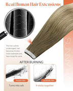 Sunny Hair Tape in Hair Extensions Real Human Hair Invisible Remy Hair Extensions Tape ins for Women Light Brown Root to Platinum Blonde Balayage 24 inch 20Pcs 50G