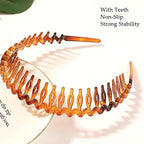 LAPOHI 8 PCS Non Slip Fashion Plastic Headbands with Teeth Skinny Hair Band Combs Hair Hoop Hair Accessory for Women Men Hair Decorations