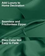 THXSILK 100% Pure Mulberry Silk Pillowcase for Hair and Skin, Grade 6A+ Pure Mulberry Silk Body Pillow Case Body Size 20"x54", Real Silk Soft Pillowcase with Zipper(Emerald Green)