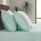 Luxury Bamboo Market |King Envelope Pillowcase Set | 100% Viscose Made from Bamboo | Organically Grown | Ultra Soft | Cooling | 2pcs [Coastal Green]