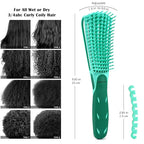 BESTOOL Detangling Brush for Black Natural Hair, Curly Hair Afro 3/4abc Texture - Faster and Easier Detangle Wet or Dry With No Pain (Green)