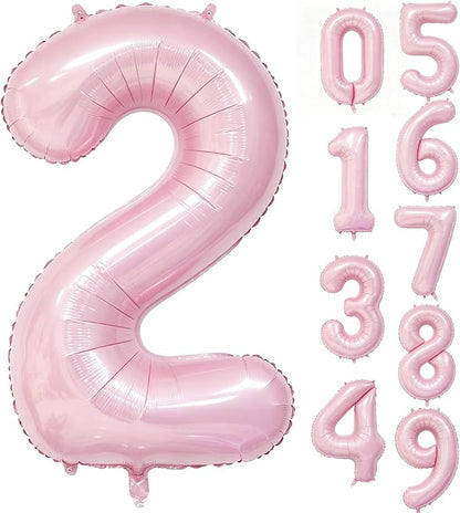 40 Inch Pink Number 2 Foil Balloon by Unknown