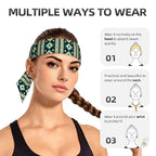 Boys Girls Tribal Navajo Aztec Geometric Ethnic Pattern Sports Sweatband Multi Style Beauty Skinny Hair Band Headdress for Yoga Travel Spa
