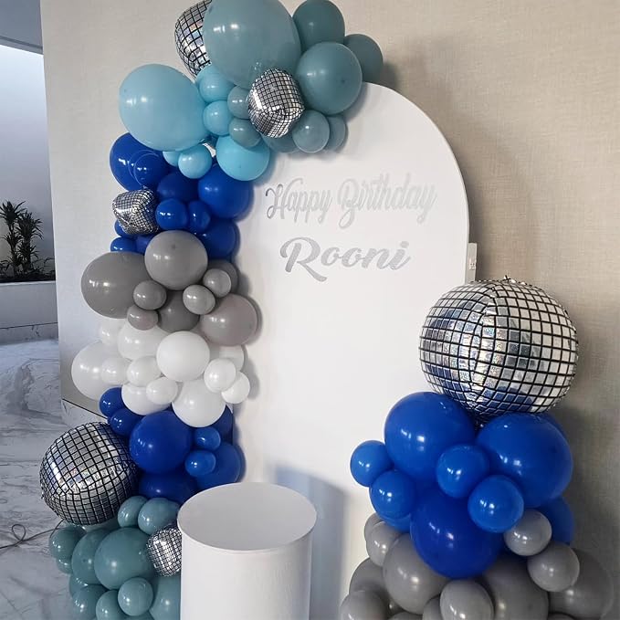14 Pcs Disco Ball Balloons 22/15/10 4D Ball Balloons Metallic Silver Disco - Image 7