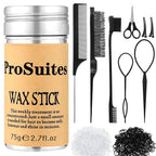 Slick Back Hair Brush with 1000pcs Hair Rubber Bands,Hair Wax Stick,Elastic Hair Ties,Rat Tail Comb for Women, Men and All,Curly Hair,Straight Hair