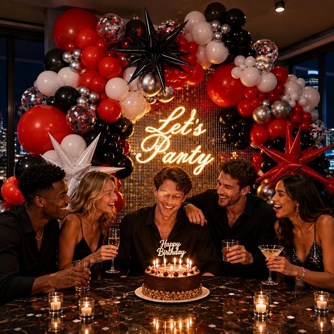 130pcs Red and Black Balloon Arch Kit - Image 6