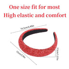 Red Sparkle Headband for Women Bling Wide Headbands Fashion Glitter Head Band Comfortable High Elastic Hairband Hair Hoop Hair Accessories for Women