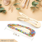 2PCS Rhinestone Hair Clips,Snap Hair Accessories,Decorative Hair Clips,Rhinestone Barrettes For Women Girls(SET4)