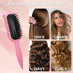 Curl Defining Brush, Curly Hair Brush Products With 3 Pcs Slick Back Hair Brush Set Bristle Brush Edge Control Teasing Comb for women (Green)