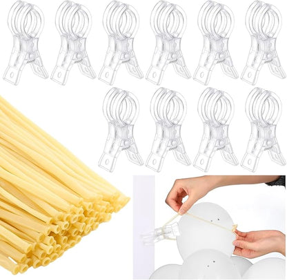 10 Pack Large Balloon Arch Clips Plastic Transparent Backdrop Spring Clamps 3.5 by TINSKY