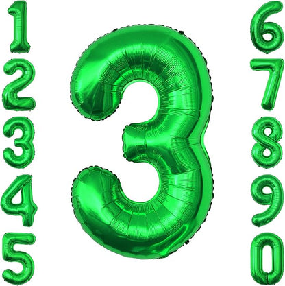 Green Number 3 Balloon 40 Inch, Foil Numeral by Unknown