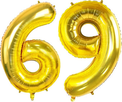 Number 69 Balloons for 69th Birthday Party Decorations, 0-100 Large No.69 by Joycard
