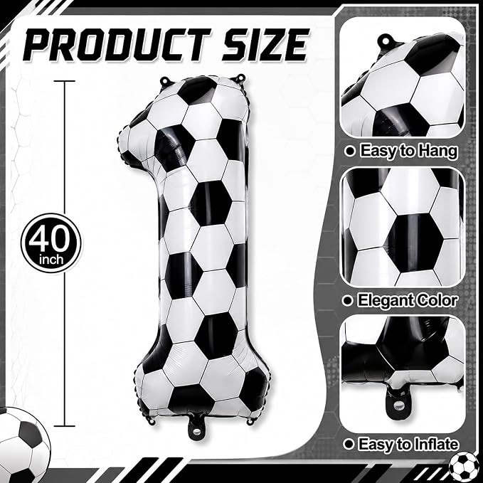 Soccer 10 Balloon Number, 40 Inch Soccer Number 10 Foil Balloon - Image 2