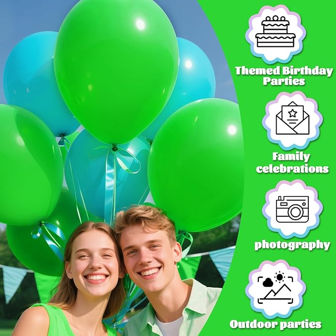 32 Pack 18 Inch Light Green Latex Balloons - Image 5