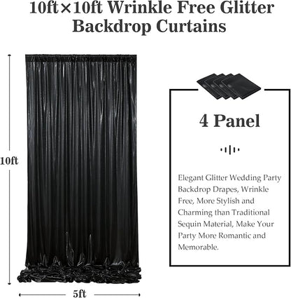 Outpain Thick 20 ft x 10 ft Black Sequin Backdrop Curtain - Image 6
