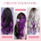 GOO GOO Tape in Hair Extensions Human Hair, Purple, 10inch 20g 10pcs, Colored Tape ins Human Hair Extensions, Silky&Soft Invisible Tape Ins, Hair Highlighted for Party
