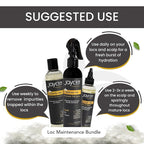 3-Step Loc Maintenance Kit - Clarify Weekly, Hydrate Daily & Seal Moisture | Shampoo, Rosewater Spray & Lightweight Oil for Locs & Textured Hair - Supports Healthy, Breakage-Free Locs