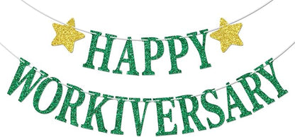 Happy Workiversary Banner, Work Anniversary Decorations, Work Officer Party by Miss+Onederful