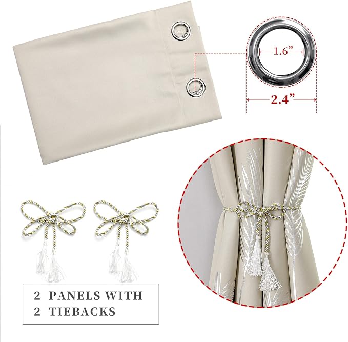 Silver Blackout Curtains Window Curtain Panels - Image 4