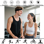 9PCS Headbands for Women and Men Stretchy Headband Soft Hair Band Fashion Head Bands for Women's Hair Workout Yoga Running Unisex Accessories Black White Gray