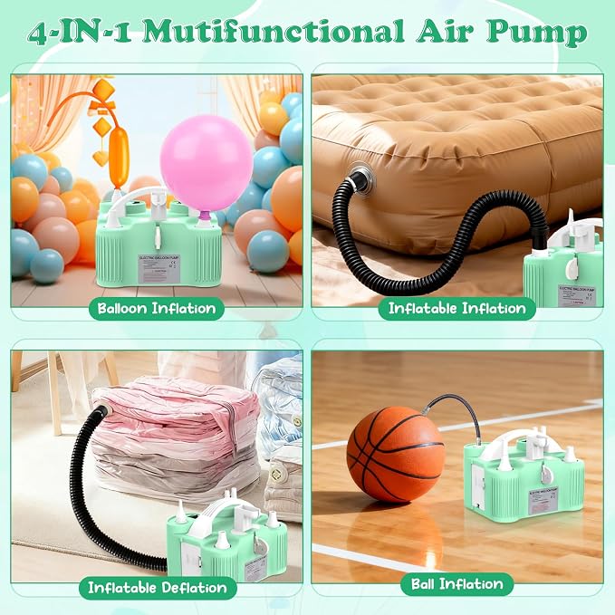 Electric Balloon Pump 4-in-1 Air Pump Portable Electric Balloon Blower Machine - Image 4