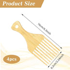 4 Pcs Bamboo Afro Hair Pick Comb Set Natural Anti-Static Picks Wide Tooth Detangling Combs for Men Women with Thick Curly Hair
