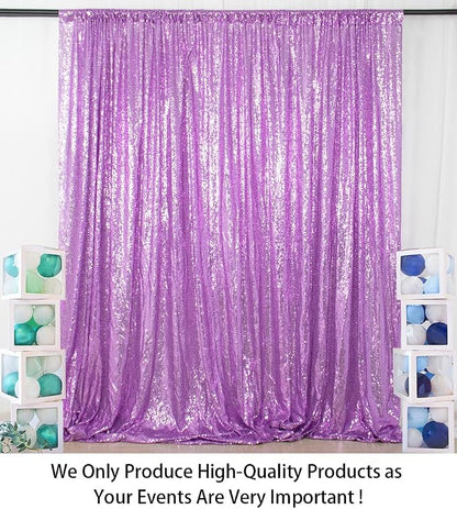 ShinyBeauty Sequin Backdrop Lavender 10x10FT Background - Image 2