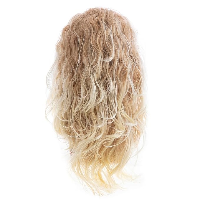 Baruisi Long Curly Wavy Blonde Wigs for Men Synthetic Natural Party Halloween Cosplay Hair Wig