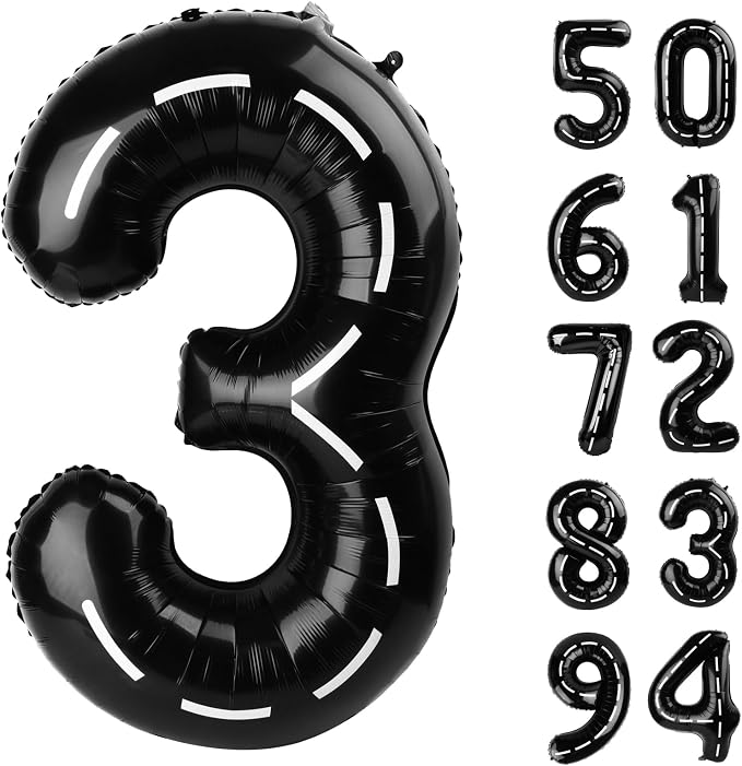 Line 3 Balloon - Number Balloon 40 Inch, 3st Line Birthday Decorations | Giant by IWERP