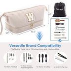 Initial Personalized Hair Dryer Case,Double-Layer Hair Tools Travel Carrying Case for Shark FlexStyle with Hair Dryer Bag- Hair Air Wrap Dryer Case Flat Curling Iron Travel Organizer Gift