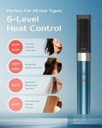 VENTRIS Cordless Ionic Hair Straightener Brush, Anti-Frizz Fast Heating Portable Hair Straightening Travel Hot Comb for Women, VOYA Series