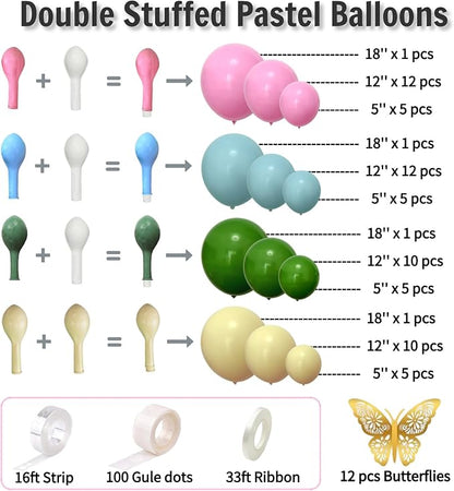 Pastel Balloon Arch Kit for Baby Shower Decorations, Birthday Party, Garden - Image 5