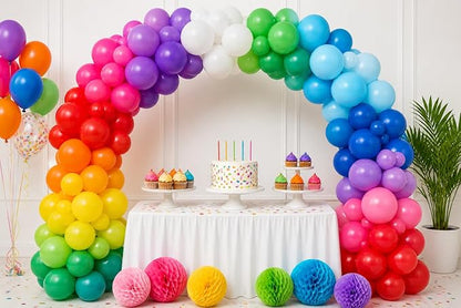 100 Pack Balloon Arch Kit – 12 Inch Assorted Rainbow Latex Balloons - Image 8