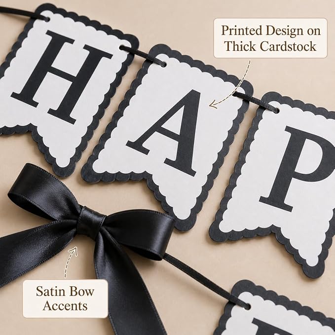 Black Happy Birthday Banner - Image 5