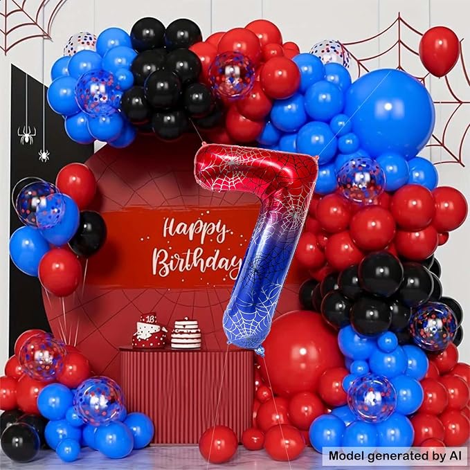 40 Inch Spider Number 7 Foil Balloons - Image 4