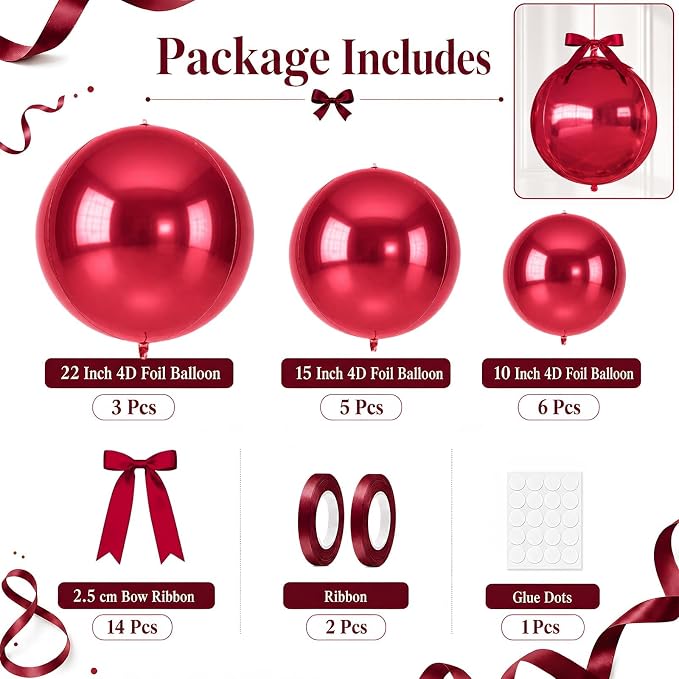 Burgundy Round Foil Balloons - Image 2